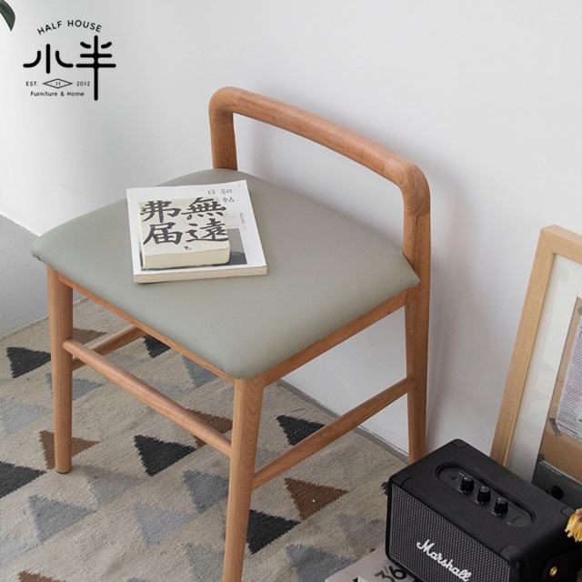 【小半傢俱】格林化妝椅 北歐白橡木實木化妝凳/椅凳/休閒椅