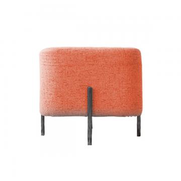 hoi! 時尚棉麻方型椅凳 橘紅色