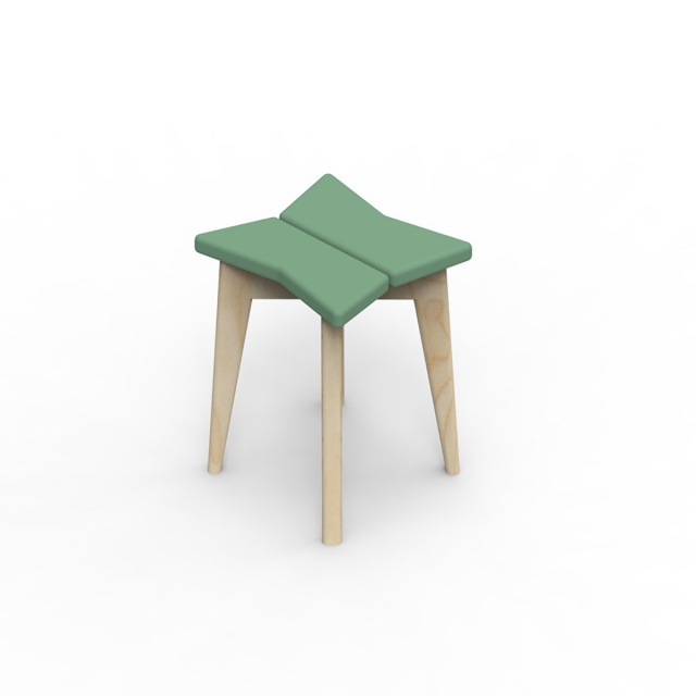 比利時 Mathy by Bols 復古經典兒童椅凳-原木+叢林綠