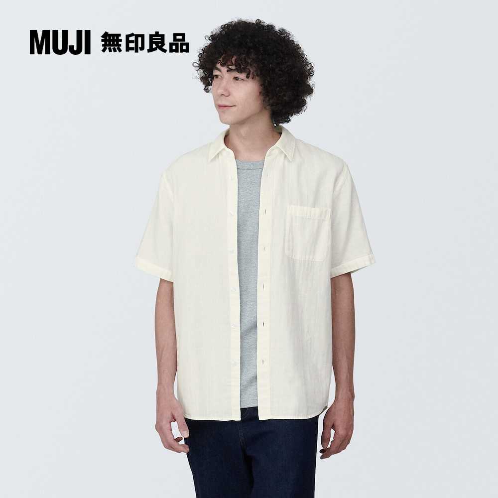 男吉貝木棉混二重紗織短袖襯衫【MUJI 無印良品】