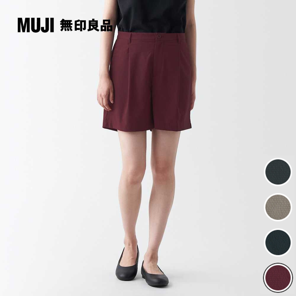 女聚酯纖維彈性透氣泡泡紗短褲【MUJI 無印良品】