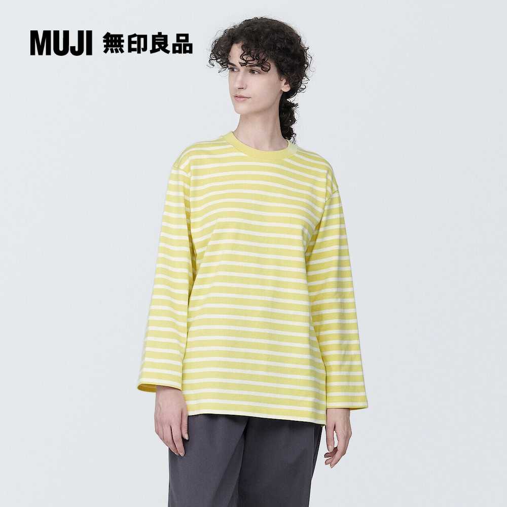 女有機棉粗織圓領長袖T恤【MUJI 無印良品】