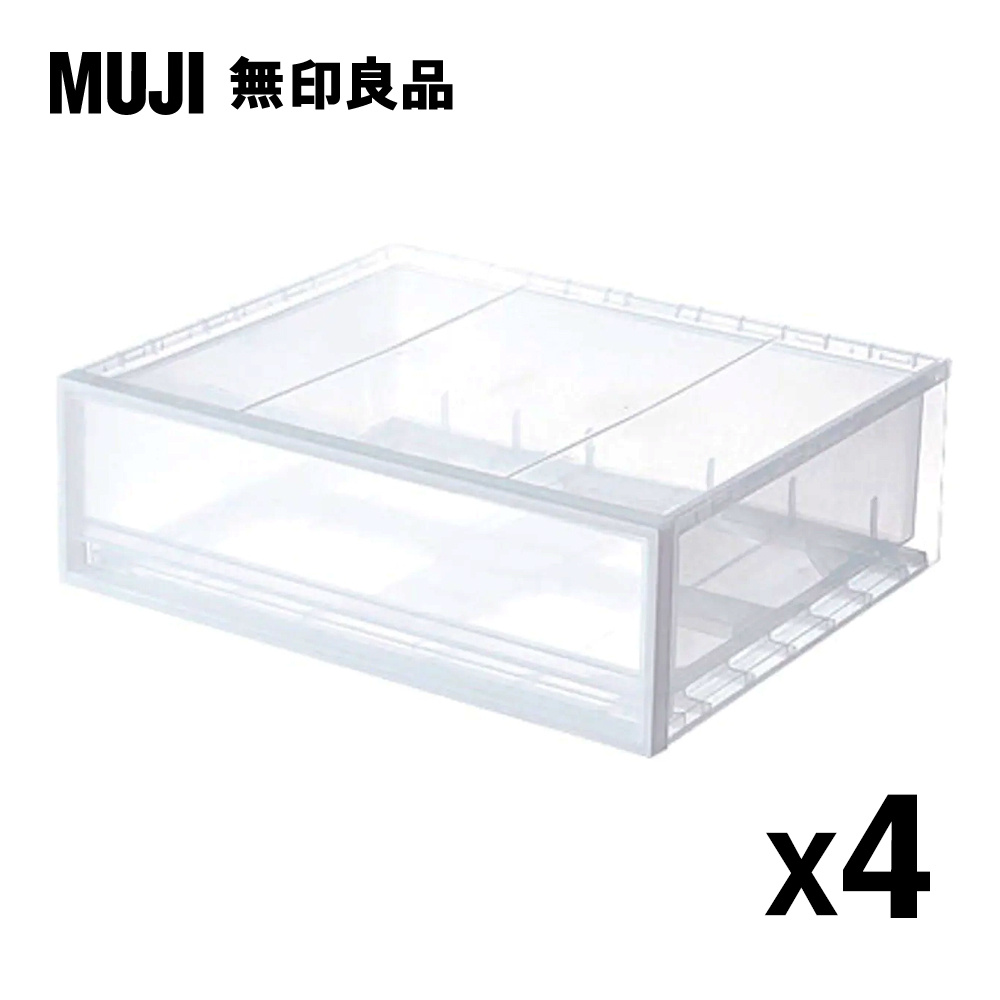 【MUJI 無印良品】PP衣裝盒/橫式/小/3A (四入組)