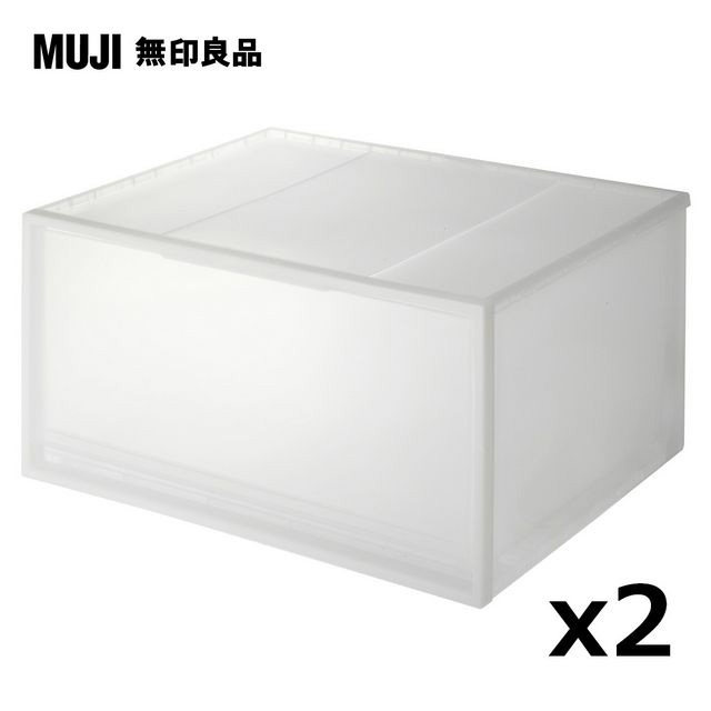 【MUJI 無印良品】PP衣裝盒/橫式/深型/3A/2入
