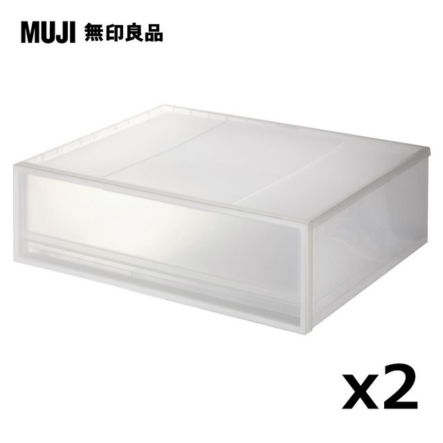 【MUJI 無印良品】PP衣裝盒/橫式/小/3A/2入