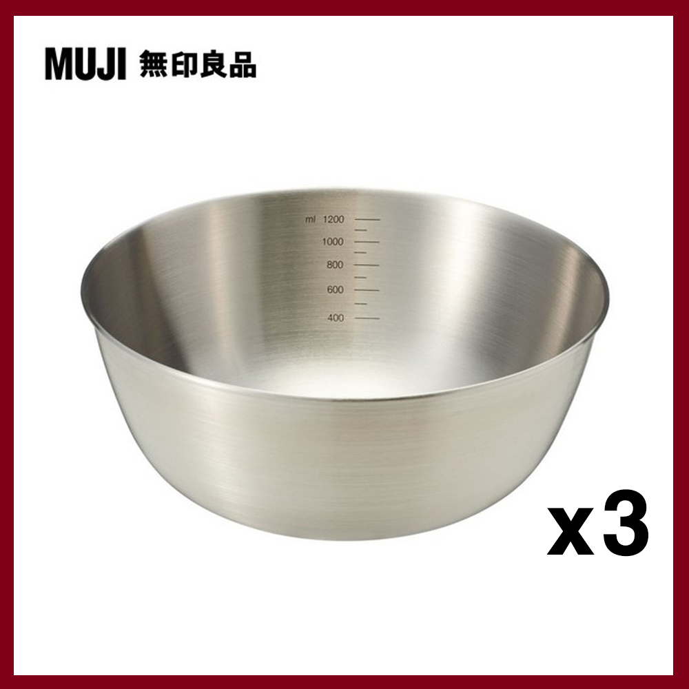 【MUJI 無印良品】不鏽鋼碗M/19cm/9S【3入組】