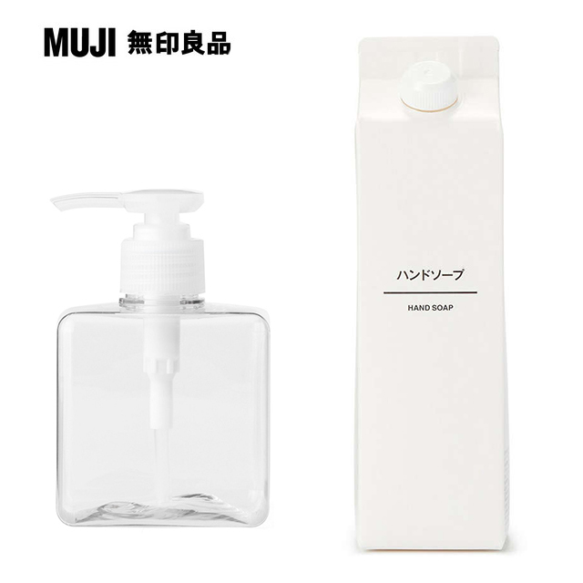 【MUJI 無印良品】洗手乳.600ml+PET透明補充瓶.250ml