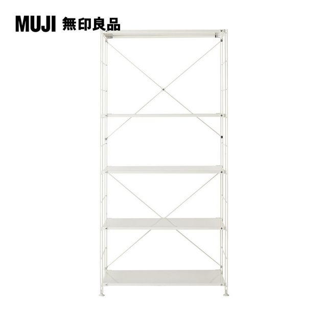 【MUJI 無印良品】SUS鋼製層架組/亮面淺灰/寬/大/9S(大型傢俱配送)