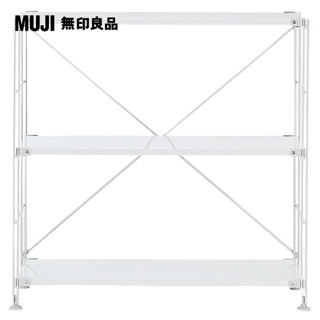 【MUJI 無印良品】SUS鋼製層架組/亮面淺灰/寬/小/9S(大型家具配送)