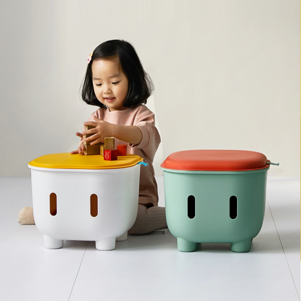 【AOTTO】多功能萌趣兒童收納椅凳(收納凳 收納箱 儲物箱)