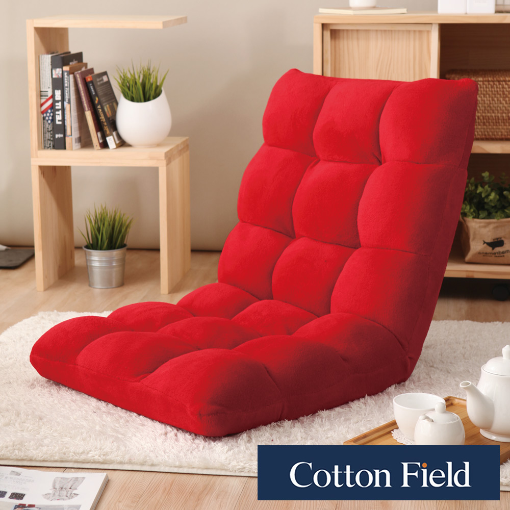棉花田【亞當】多段式仿麂皮折疊和室椅-紅色