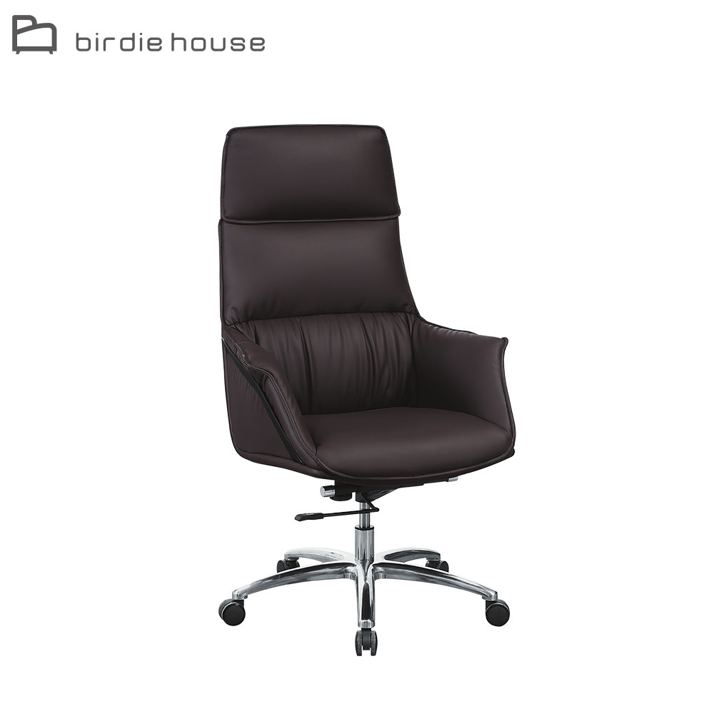 Birdie-邁昆爾深咖啡色皮革扶手主管辦公椅/電腦椅