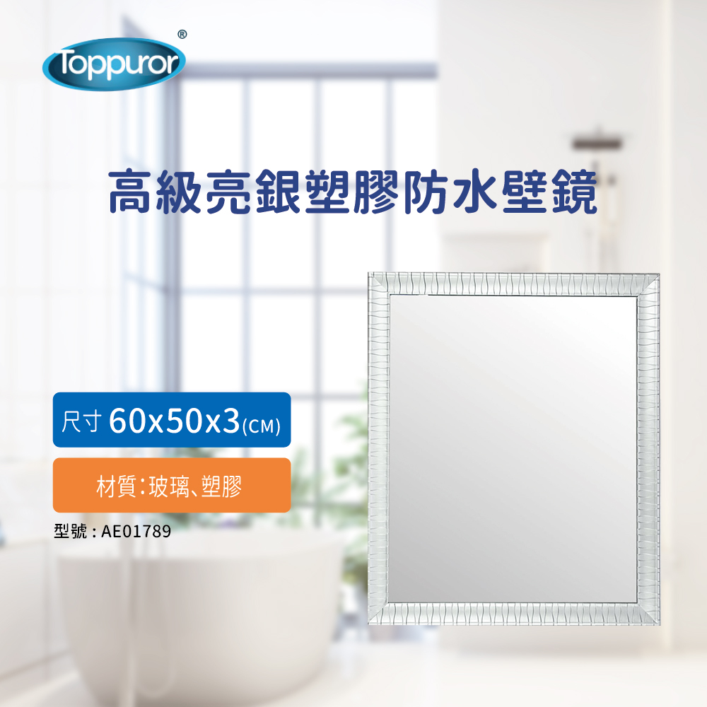 【Toppuror 泰浦樂】泰風 高級亮銀塑膠防水壁鏡(AE01789)