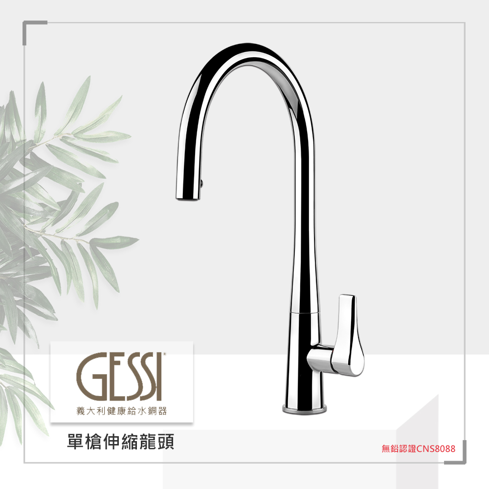 【奇玓KIDEA】GESSI 17153.31 單槍伸縮龍頭 義大利 廚房龍頭 LF無鉛認證 中島