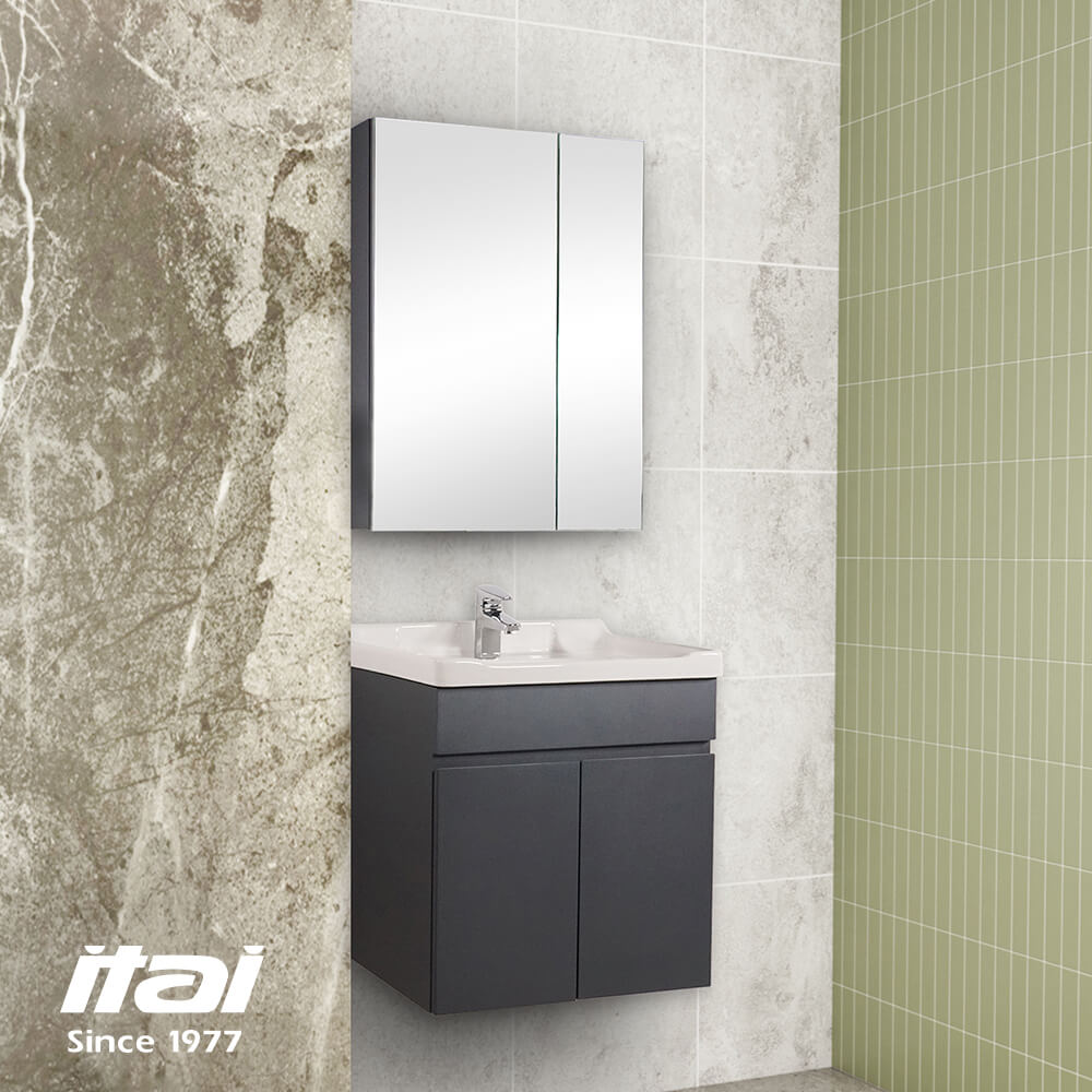 【ITAI 一太】台灣製造-低調奢華風鏡櫃、浴櫃組(炭灰色)