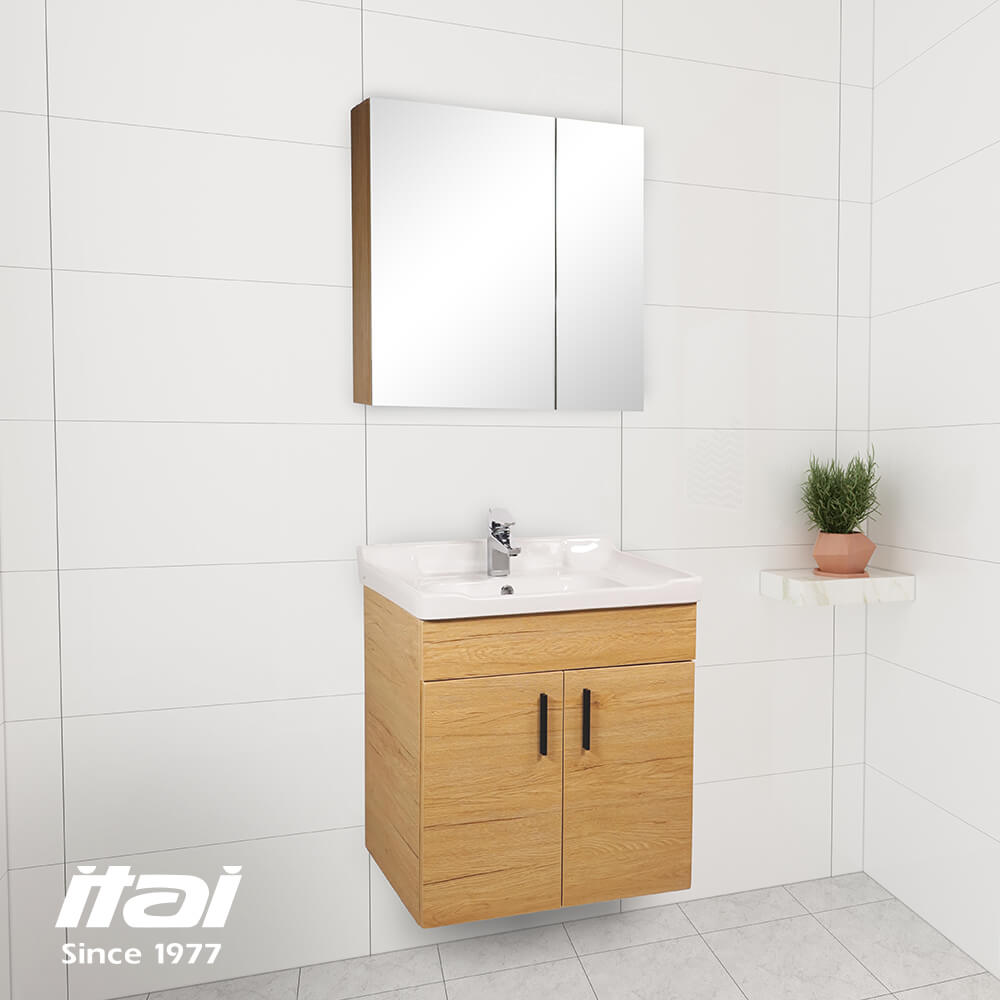 【ITAI 一太】台灣製造-北歐風鏡櫃、浴櫃組(黃橡色)