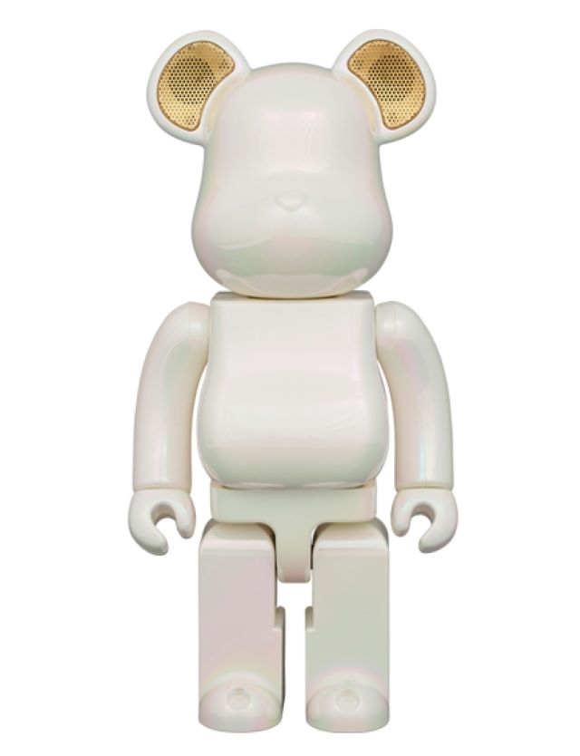 BE@RBRICK x RINARO藍芽喇叭熊 二代 珍珠白炫彩