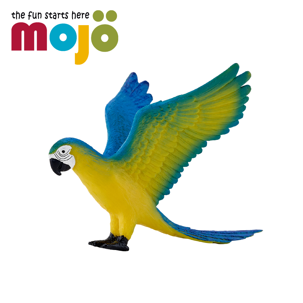 MOJO FUN 動物星球 動物模型-藍黃金剛鸚鵡