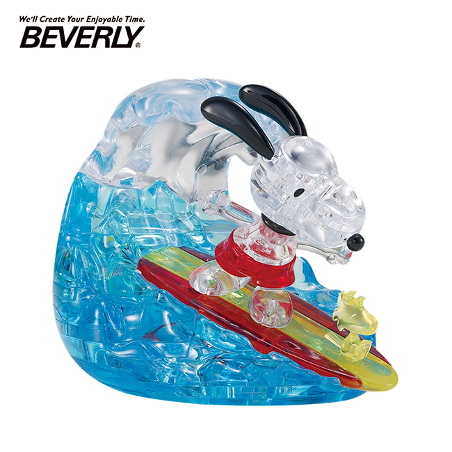 【日本正版】BEVERLY 史努比 衝浪 立體水晶拼圖 40片 3D拼圖 公仔 Snoopy PEANUTS 487265