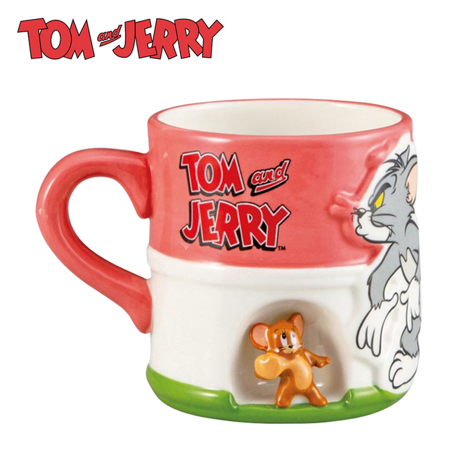 【日本正版】湯姆貓與傑利鼠 陶瓷 馬克杯 350ml 咖啡杯 85週年紀念 Tom and Jerry - 278061
