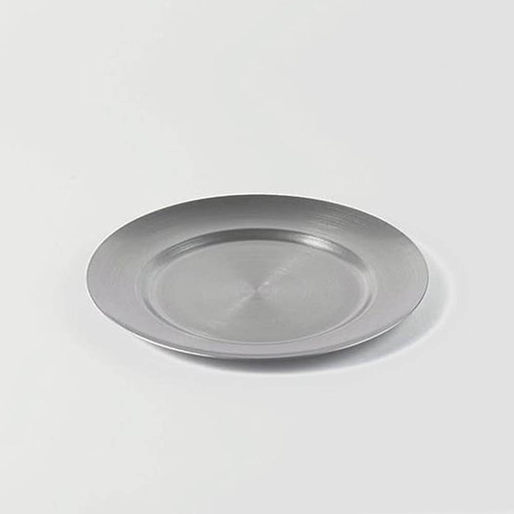 【WUZ屋子】日本 AOYOSHI 青芳製作所 仿舊不銹鋼圓形餐盤 A-21.3cm