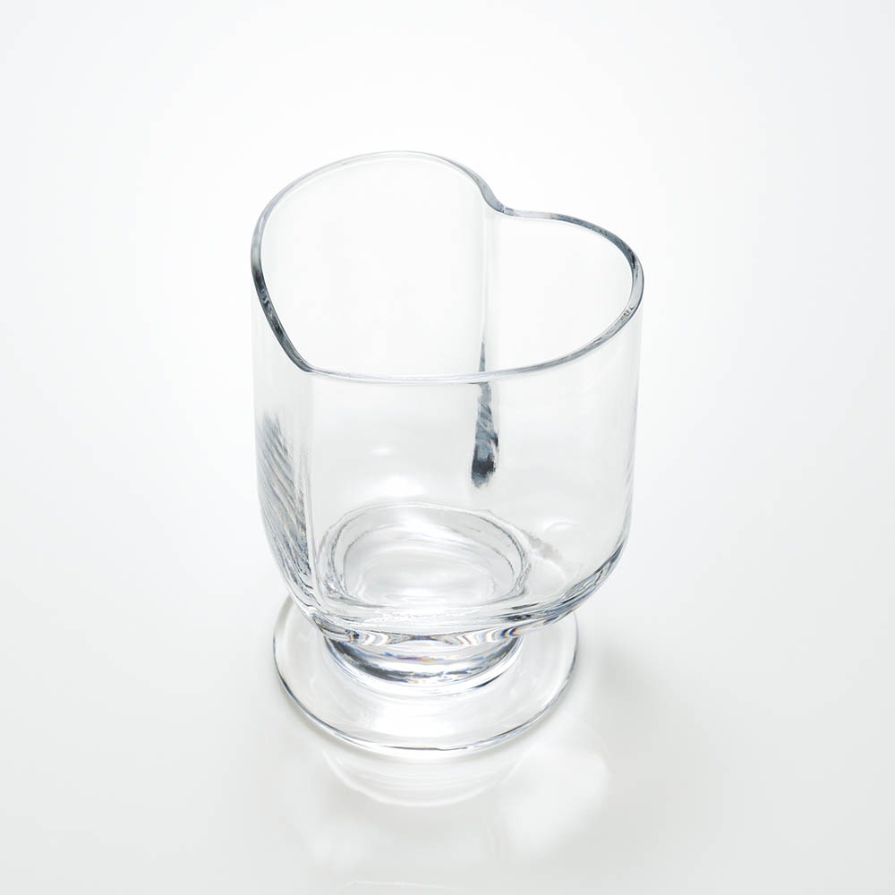 【WUZ屋子】日本 廣田硝子 心型玻璃杯(帶底座)-透明