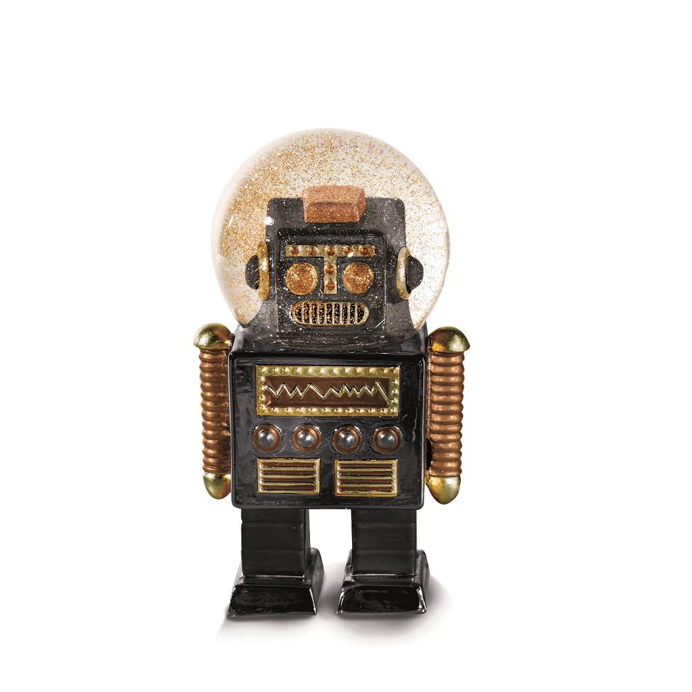 【WUZ屋子】德國 DONKEY 復古機器人水晶球擺飾-黑