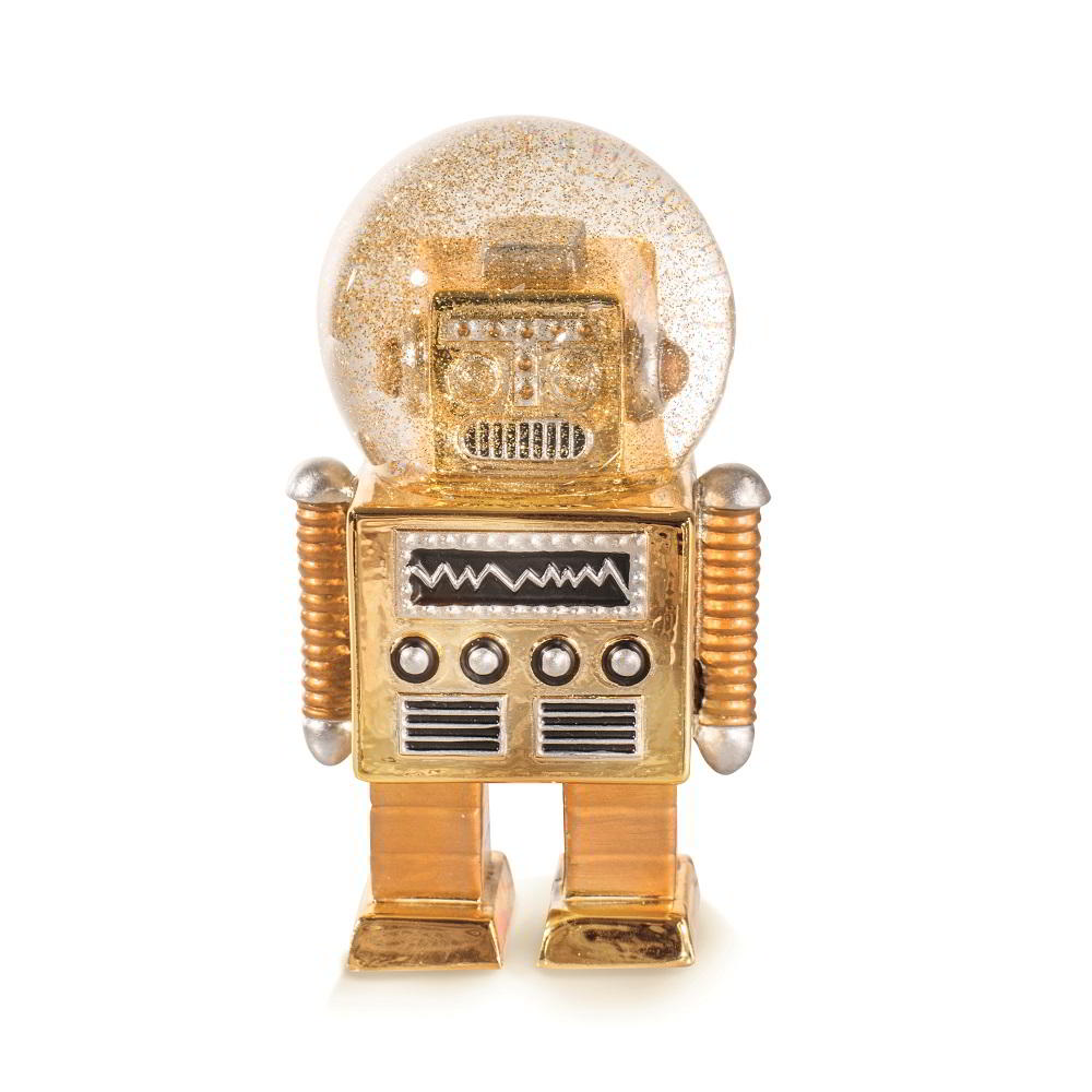 【WUZ屋子】德國 DONKEY 復古機器人水晶球擺飾-金