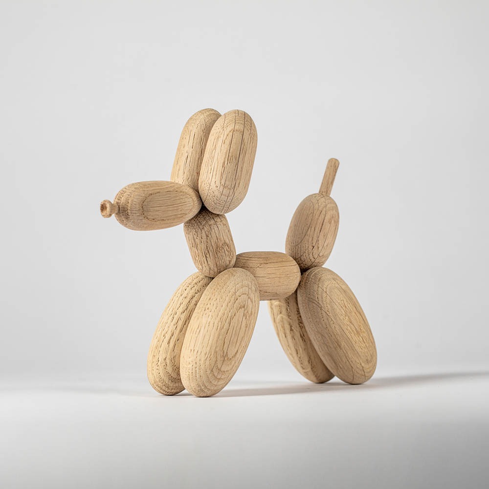 【WUZ屋子】丹麥 Boyhood 氣球狗造型橡木擺飾(小)-橡木色 15cm 禮盒