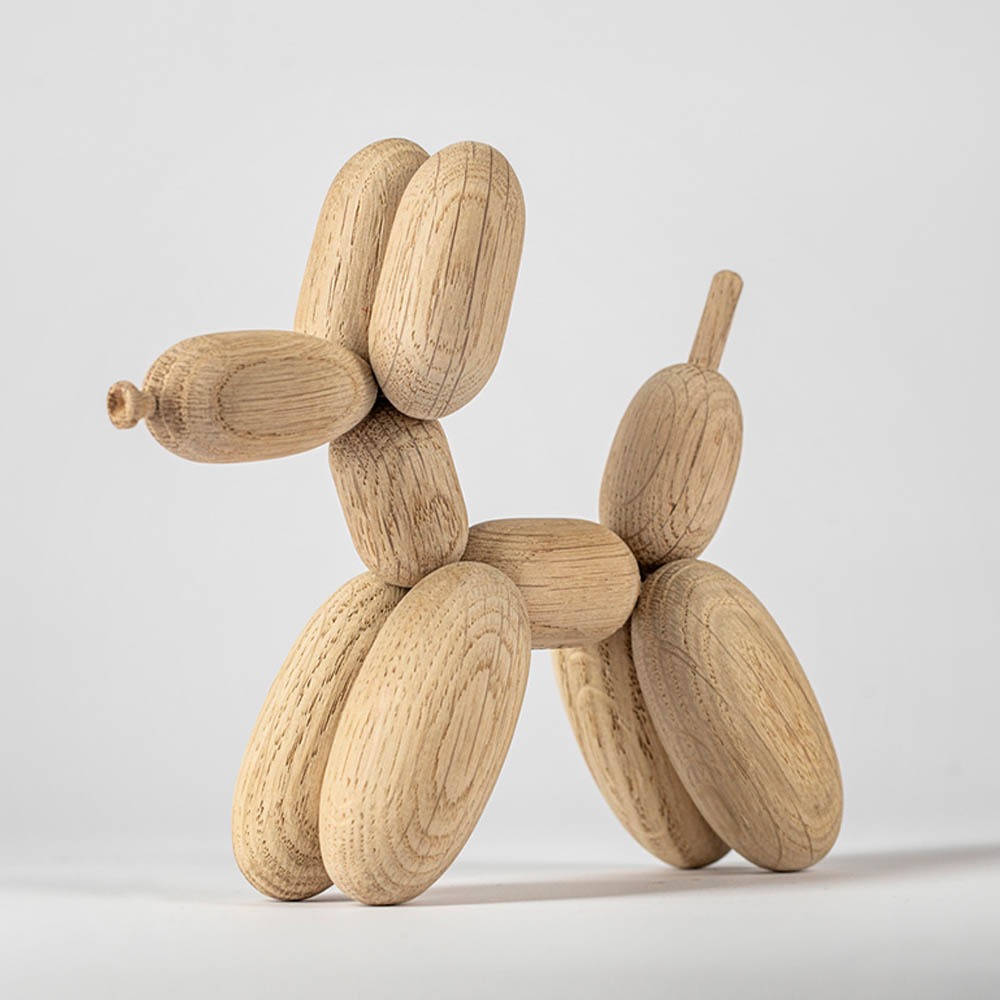 【WUZ屋子】丹麥 Boyhood 氣球狗造型橡木擺飾(大)-橡木色 28cm 禮盒