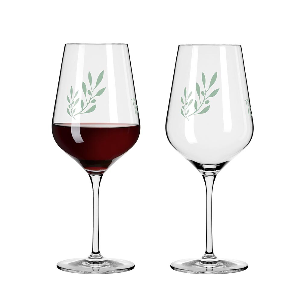 【WUZ屋子】德國 RITZENHOFF+ ORGANIX 綠色環保系列紅酒對杯-橄欖綠枝(1組2入)