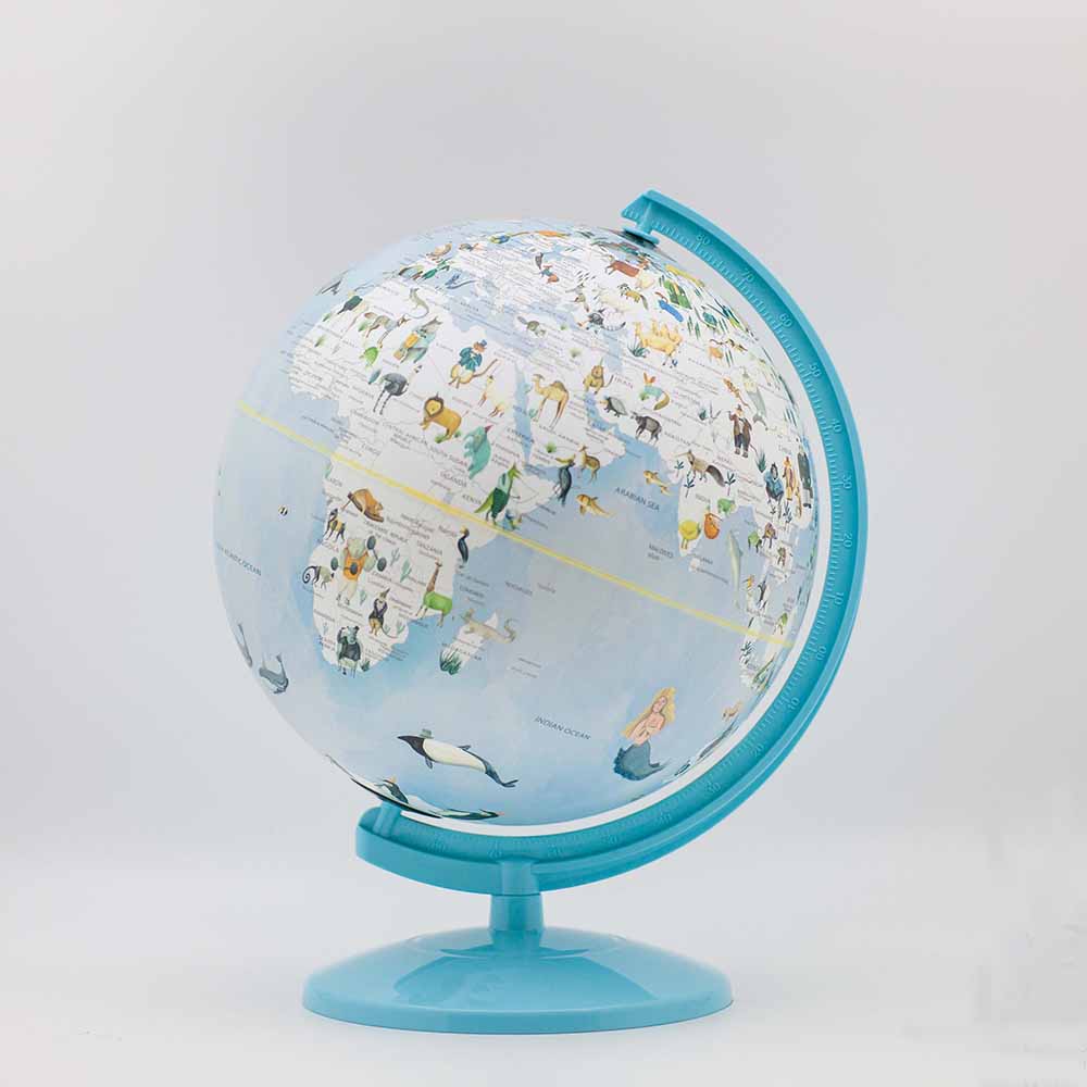【WUZ屋子】SkyGlobe 10吋可愛動物插圖塑膠地球儀(中英文對照)