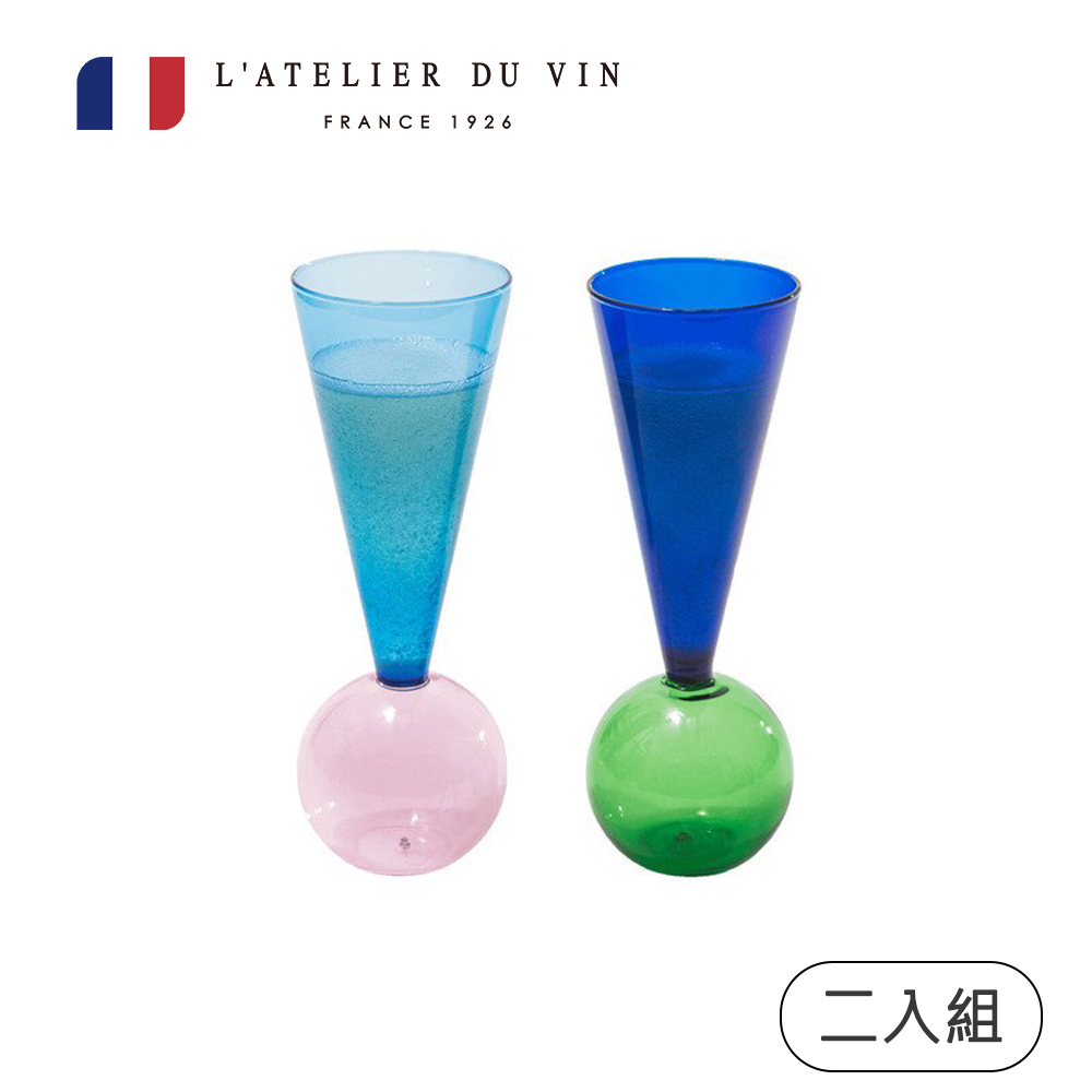 【L’ATELIER DU VIN】Le Duo泡泡慶典香檳杯2入禮盒(法國百年歷史酒器品牌)