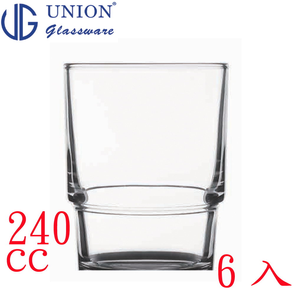 泰國UNION玻璃可疊式水杯240cc-六入組