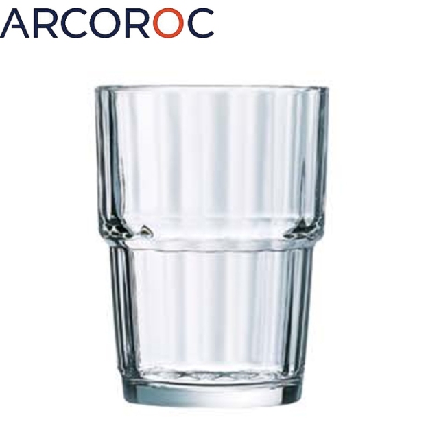 Arcoroc強化玻璃條紋可疊式水杯250cc-6入組