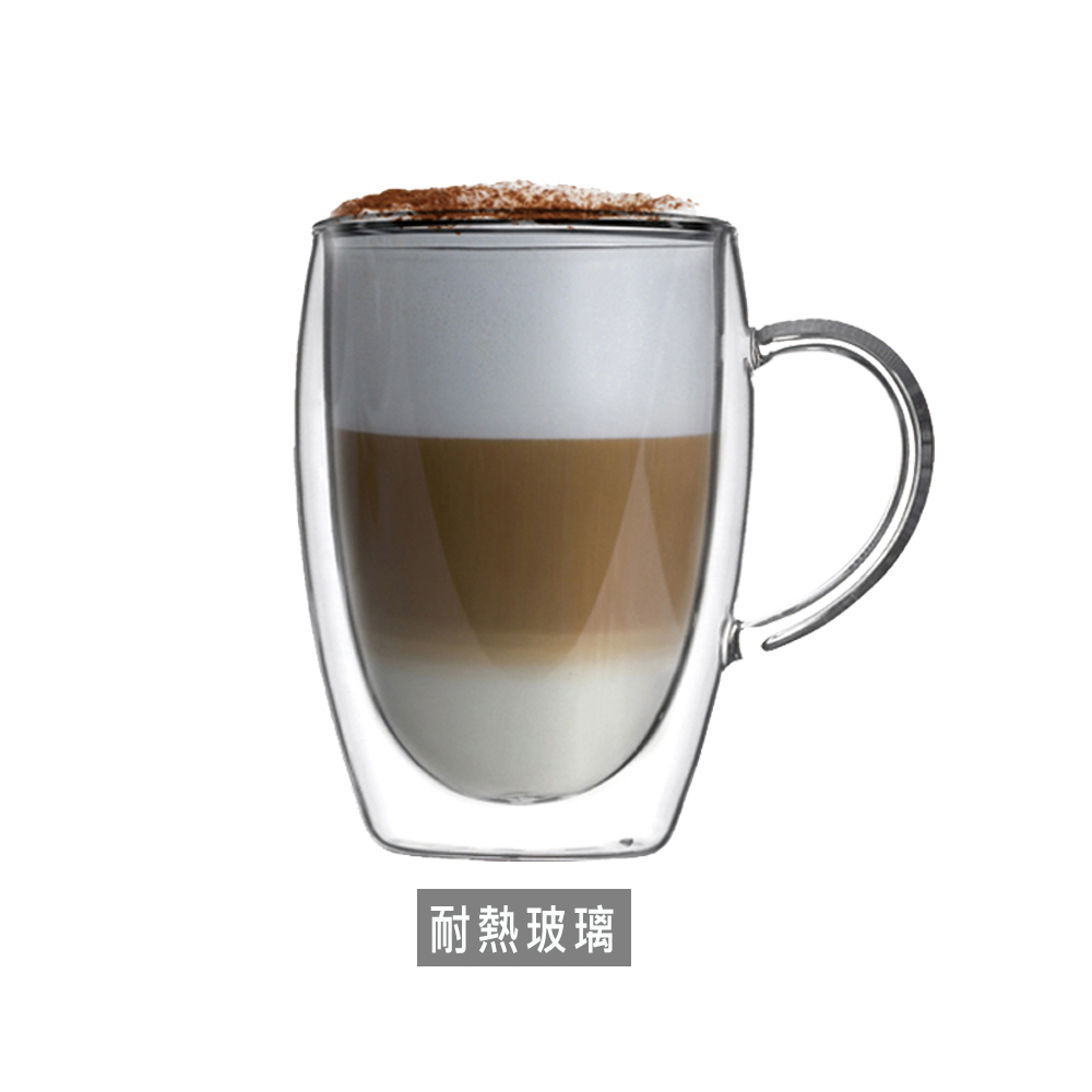 耐熱把手雙層玻璃杯 350ml 雙層杯
