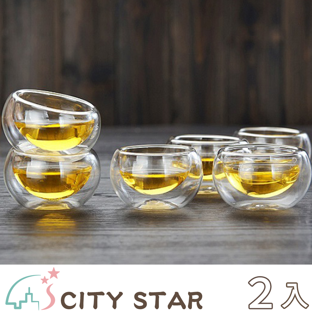【CITY STAR】耐熱雙層玻璃真空品茶杯(6個/入)-2入