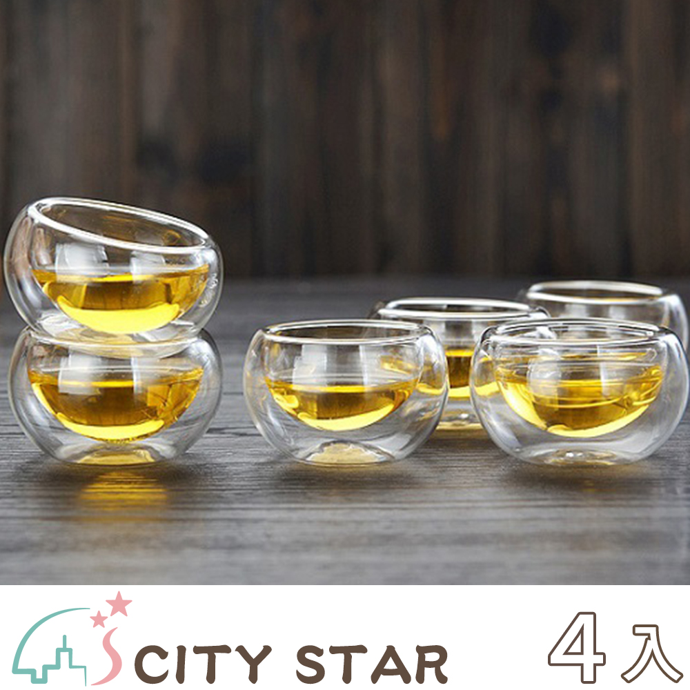 【CITY STAR】耐熱雙層玻璃真空品茶杯(6個/入)-4入