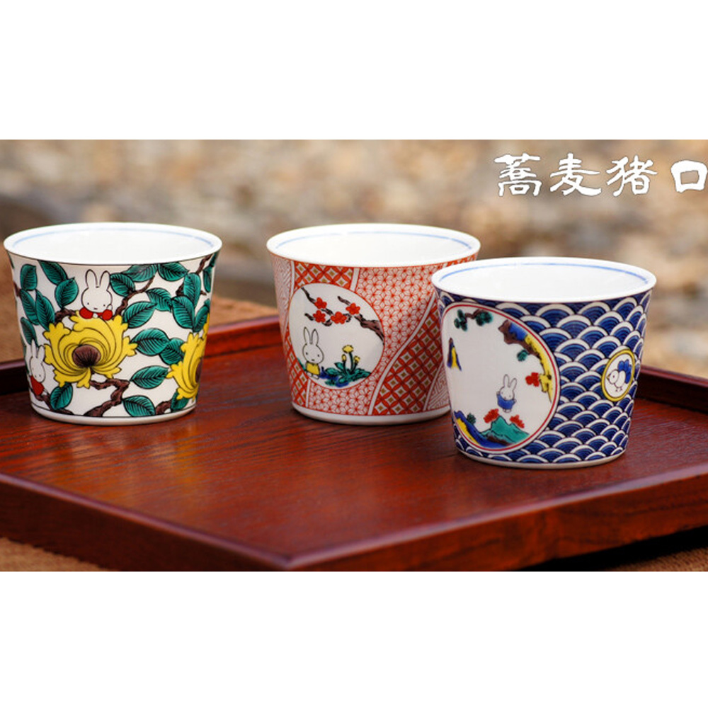【Miffy 米飛】日本製 九谷燒 Miffy茶杯_任選2款 180ml (牡丹 / 赤繪 / 五彩)