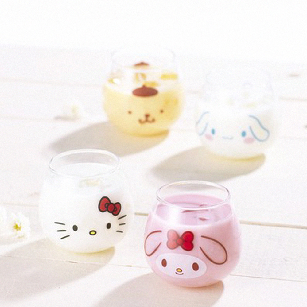 【SANRIO 三麗鷗】日本製 Sanrio玻璃杯 任選2款 320ml(Kitty/美樂蒂/布丁狗/大耳狗/酷洛米)