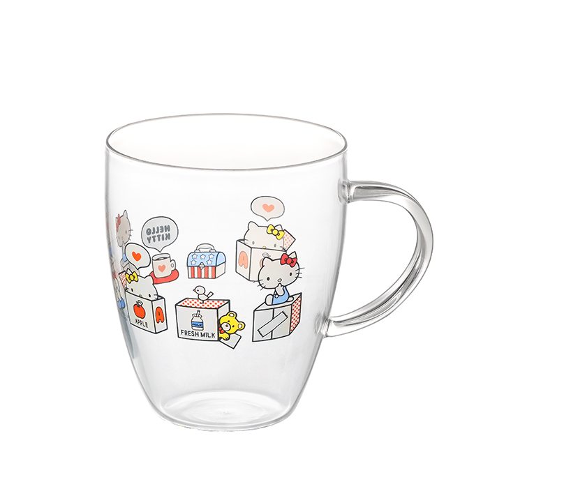 【台灣玻璃 x Hello Kitty】370ML日常品味耐熱玻璃馬克杯