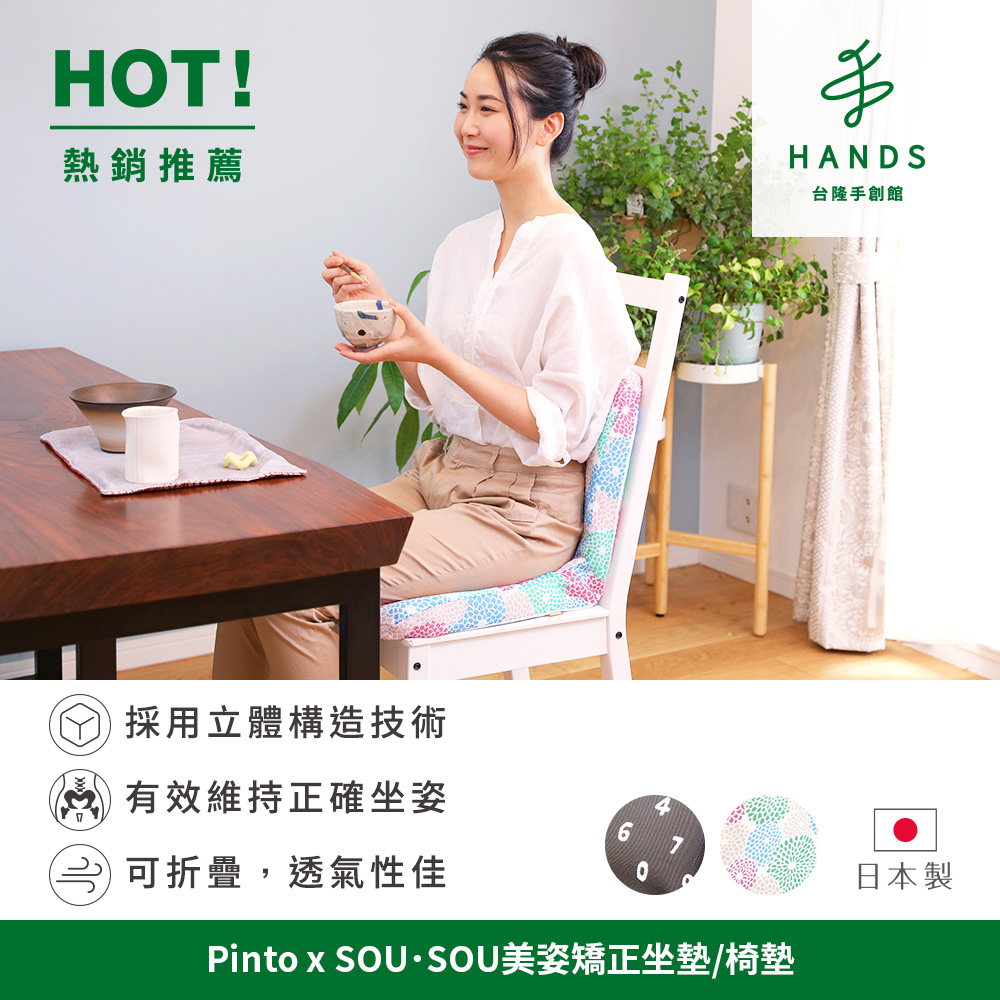 臺隆手創館 Pinto x SOUSOU美姿矯正坐墊/椅墊/骨盆枕