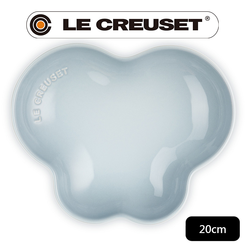 LE CREUSET-繁花系列瓷器蝴蝶盤20cm (銀灰藍)