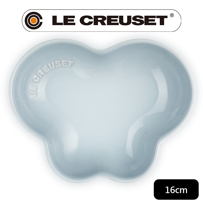 LE CREUSET-繁花系列瓷器蝴蝶盤16cm (銀灰藍)