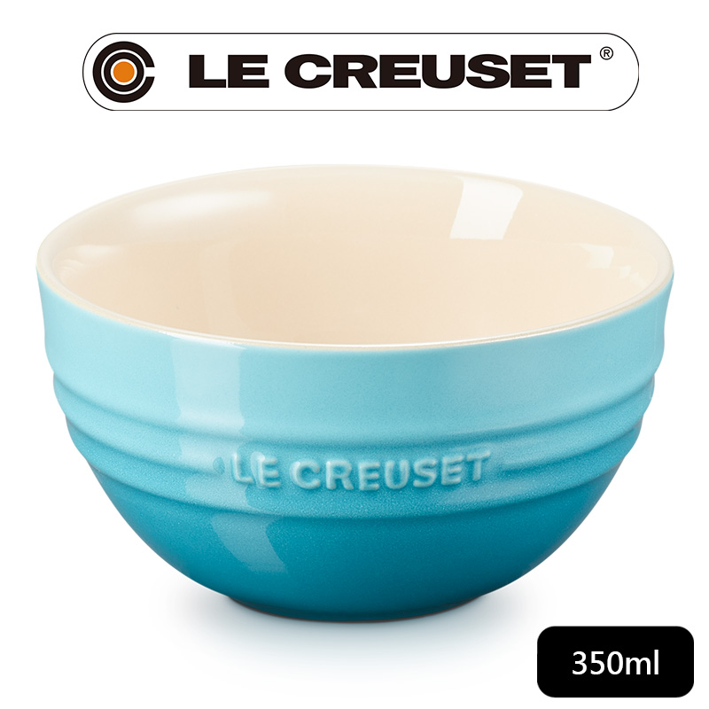 LE CREUSET-瓷器韓式飯碗350ml (加勒比海藍)
