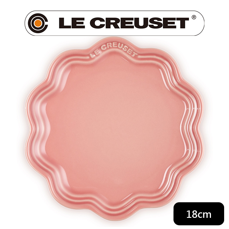 LE CREUSET-瓷器蕾絲花邊盤 18cm (鮭魚粉)