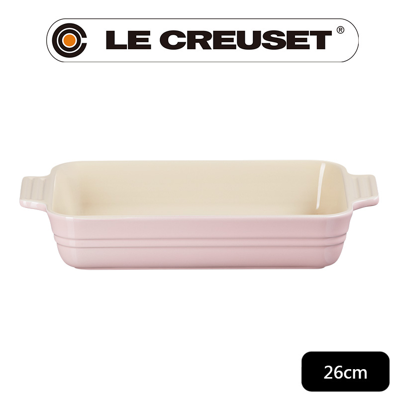 LE CREUSET-瓷器長方烤盤26cm (雪紡粉)