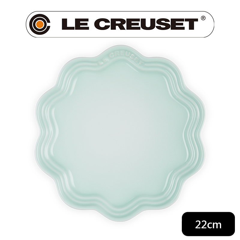 LE CREUSET-瓷器蕾絲花邊盤 22cm (冰川綠)