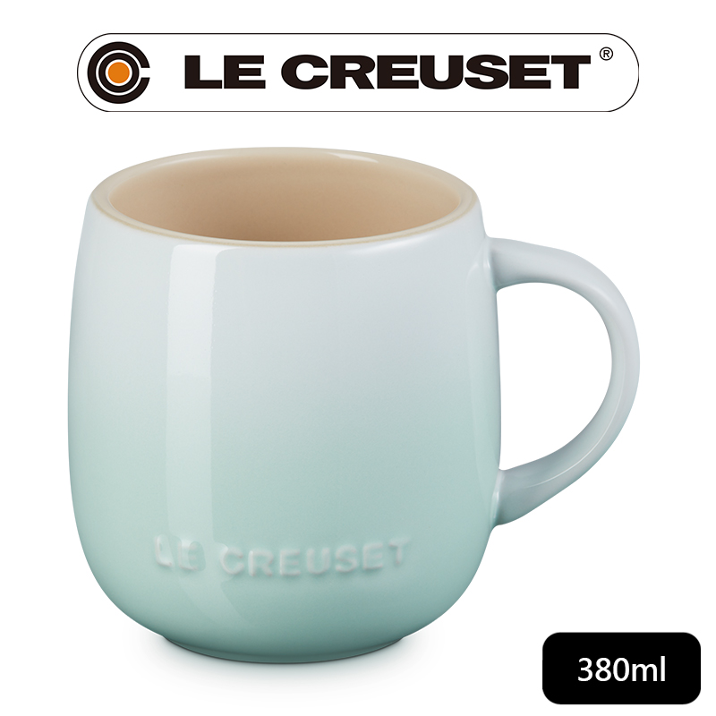 LE CREUSET-瓷器蛋蛋馬克杯380ml (冰川綠)