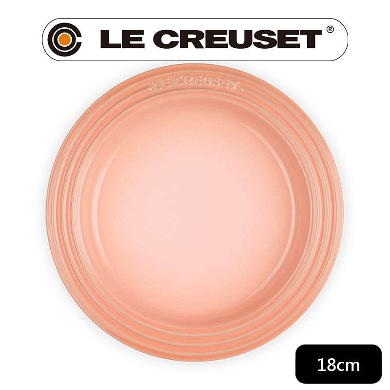 LE CREUSET-瓷器輕虹霓彩系列圓盤18cm (蜜桃橙)